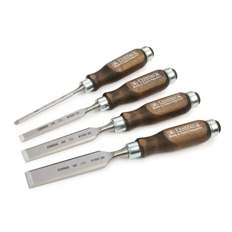 Wood Line PROFI Beveled Edge Chisel Set – 4-Piece Professional Kit