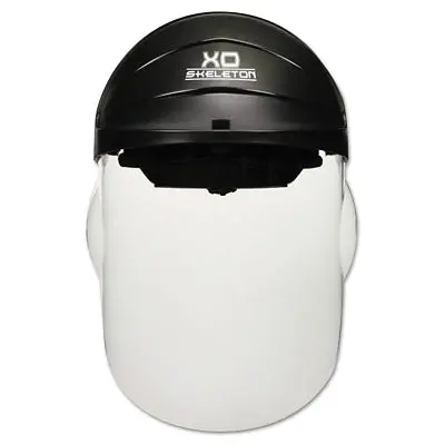 XO Skeleton-Style Headgear with Integrated Polycarbonate Faceshield — Hard-Coated, 12.5″ × 9″ Clear Shield