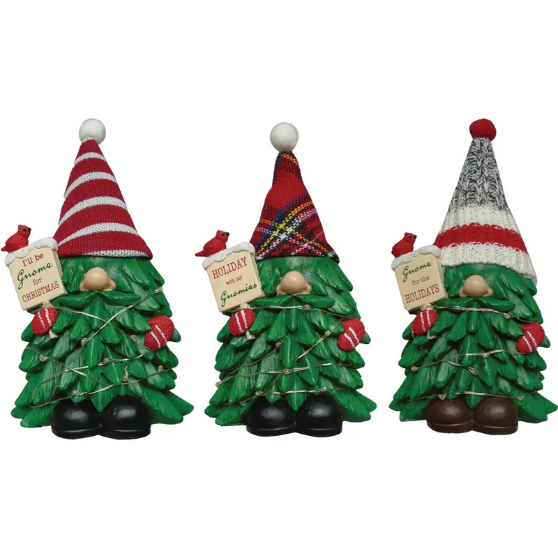 Alpine Led Gnome Christmas Tree Ornament – 3-Inch W X 7-Inch H X 4-Inch L Polyresin 1