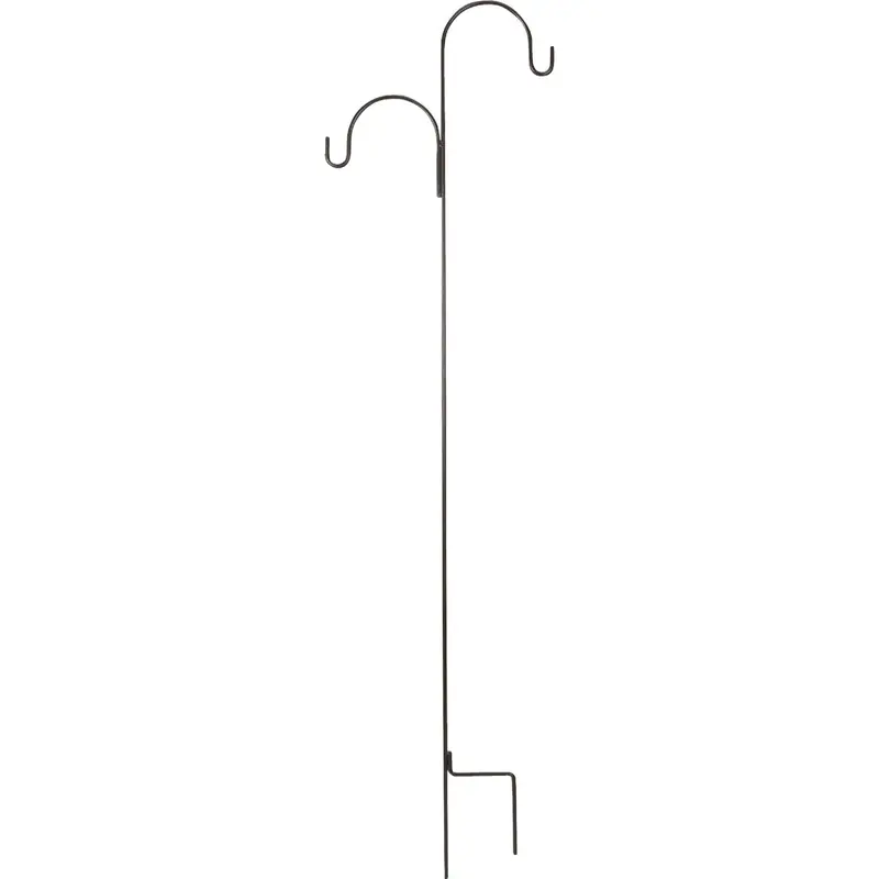 Best Garden Wrought Iron Shepherd Hook – 91-Inch Tall, Double Offset, Black Finish 1