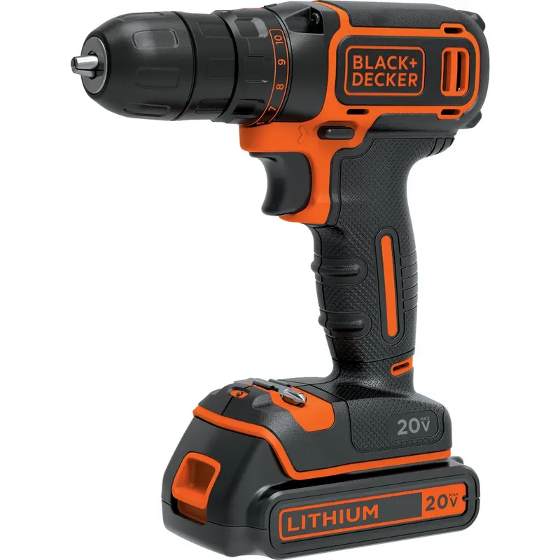 Black+Decker 20V Max Cordless Drill Kit – 3/8-Inch Keyless Chuck Lithium-Ion System 1