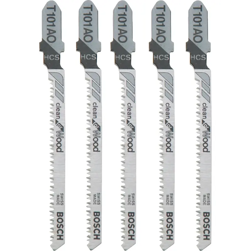 Bosch T-Shank Jigsaw Blade – 3-Inch, 20 Tpi High-Carbon Steel For Clean Wood Cuts (5-Pack) 1