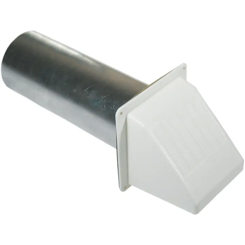 Builder'S Best 4-Inch White Plastic Wide-Opening Dryer Vent Hood 1