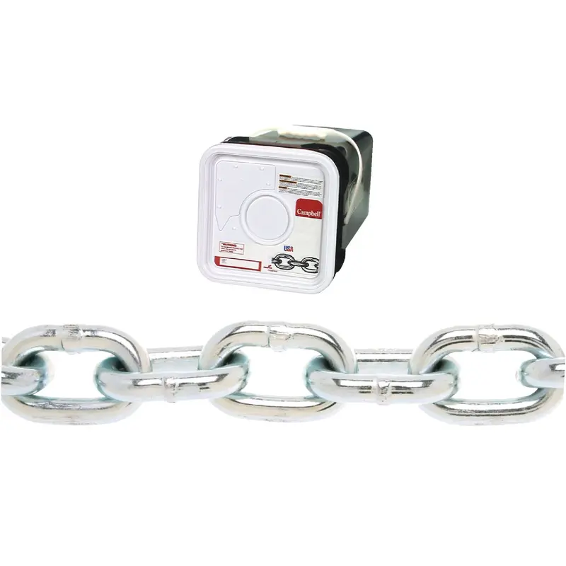 Campbell Zinc-Plated Low-Carbon Steel Coil Chain – 3/8-Inch X 45 Feet 1