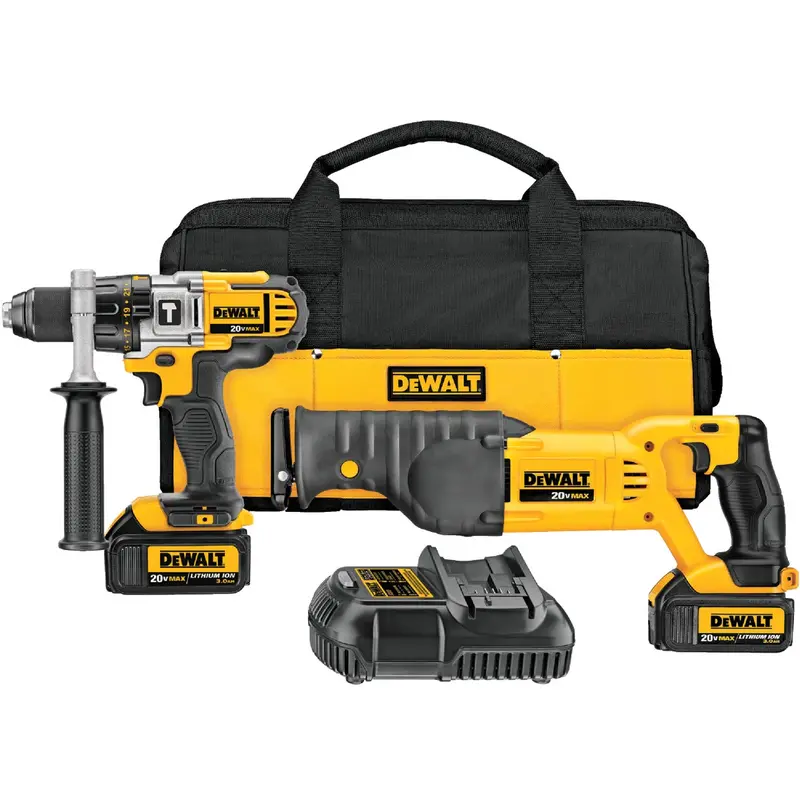 Dewalt 20V Max Cordless Combo Kit – Hammer Drill & Reciprocating Saw (2-Tool Set) 1