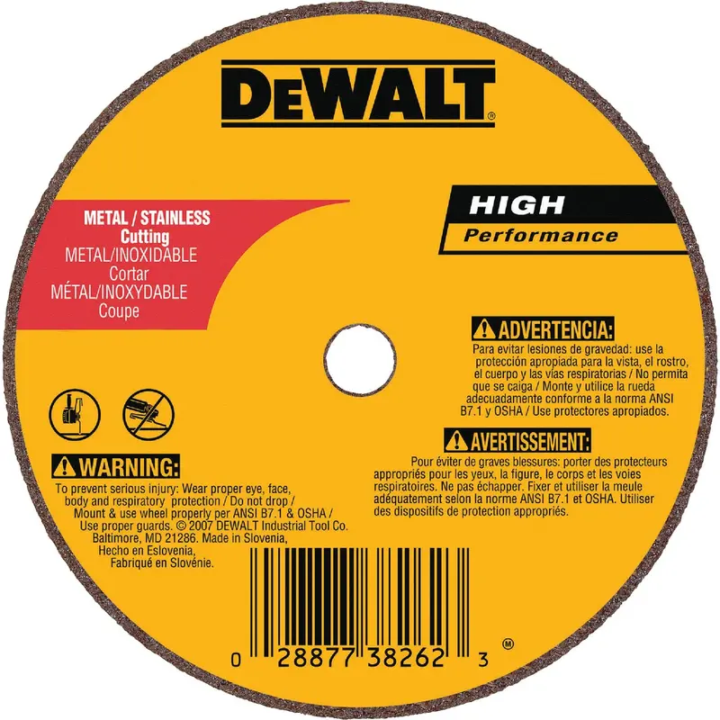 Dewalt Hp Type 1 Cut-Off Wheel – 4 In. X 1/16 In. X 1/4 In. For Metal And Stainless Steel 1