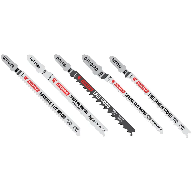 Diablo T-Shank Jigsaw Blade Set – 5-Piece Hcs/Hss Assortment For Wood And Metal 1