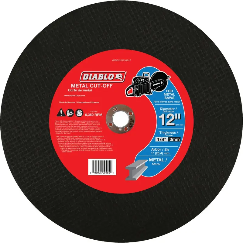 Diablo Type 1 Metal Cut-Off Wheel – 12-Inch × 1/8-Inch × 1-Inch Arbor 1