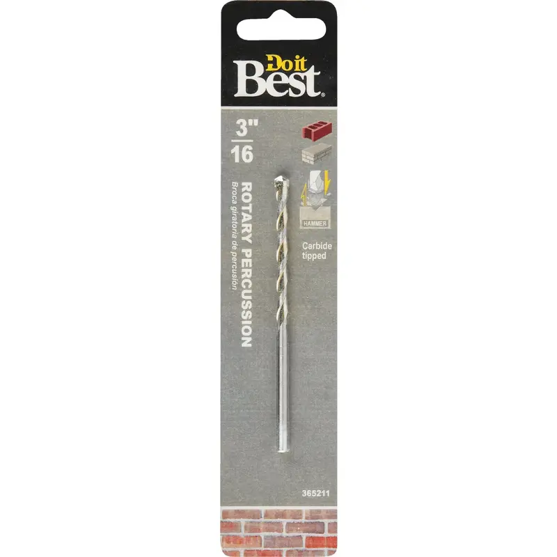 Do It Best 3/16" X 4" Rotary Hammer Masonry Drill Bit For Concrete And Brick 1
