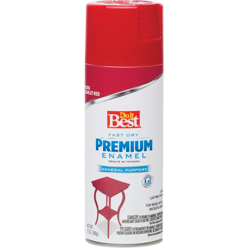 Do It Best Premium Enamel Spray Paint – 12-Ounce Gloss Finish, Scarlet Red 1