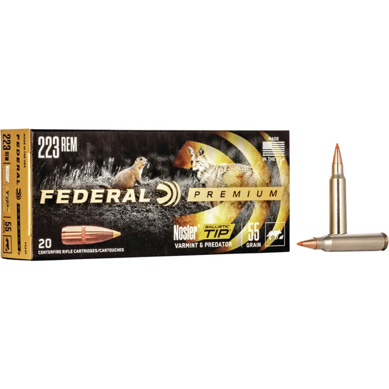 Federal Vital-Shok .223 Remington Ammo – 55-Grain Nosler Ballistic Tip, Box Of Rounds 1