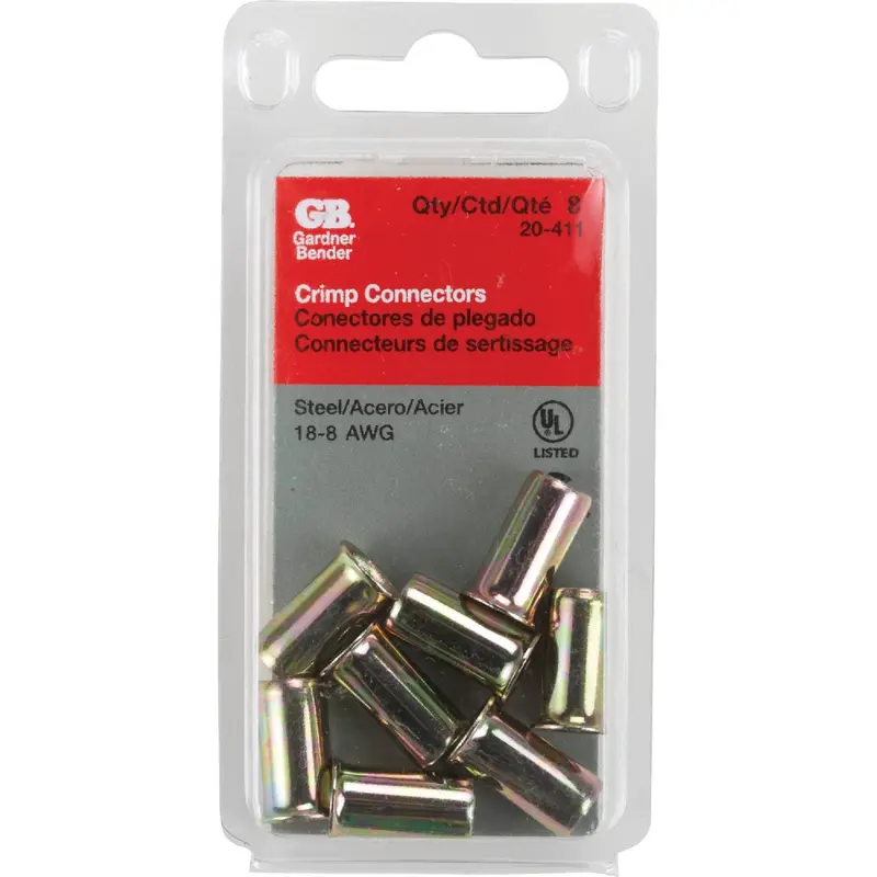 Gardner Bender Copper-To-Copper Crimp Connectors – 14–8 Awg Zinc-Plated Steel (8-Pack) 1