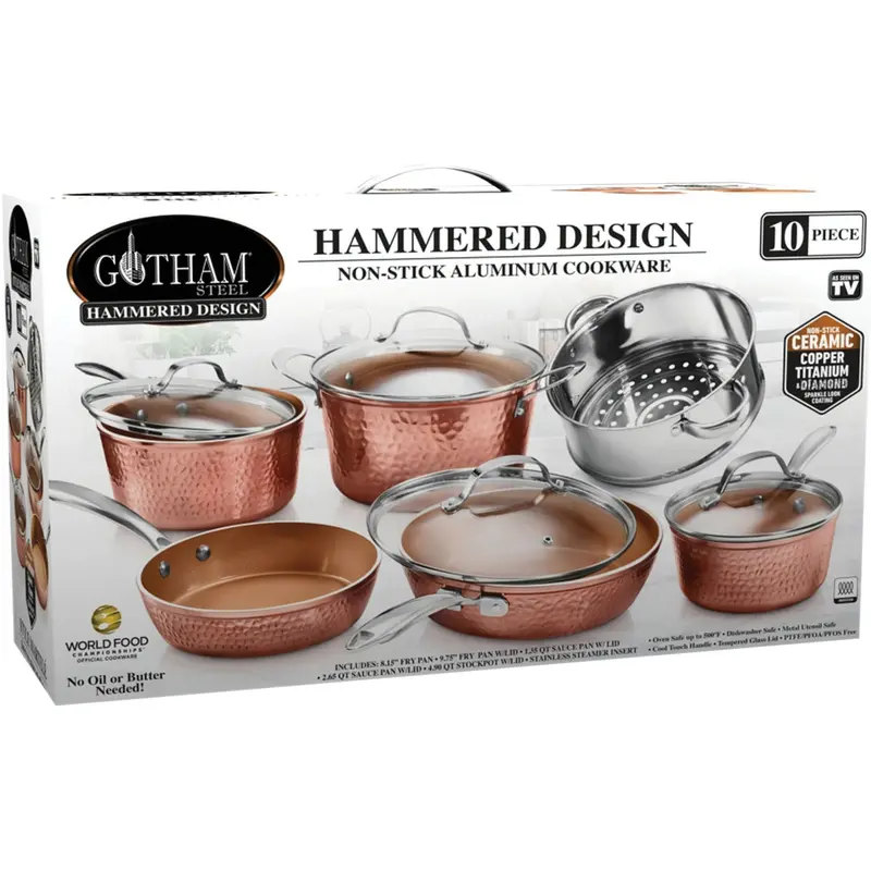 Gotham Steel Ti-Cerama Nonstick Cookware Set – 10-Piece Collection 1