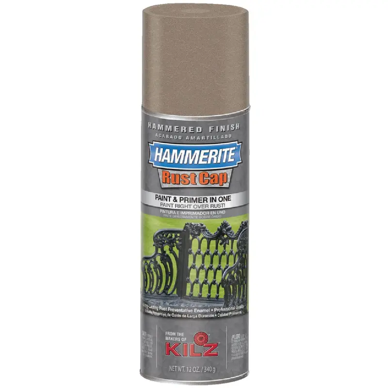 Hammerite Rust-Resistant Bronze Spray Paint – 12-Ounce Hammered Finish, High-Gloss Sheen 1