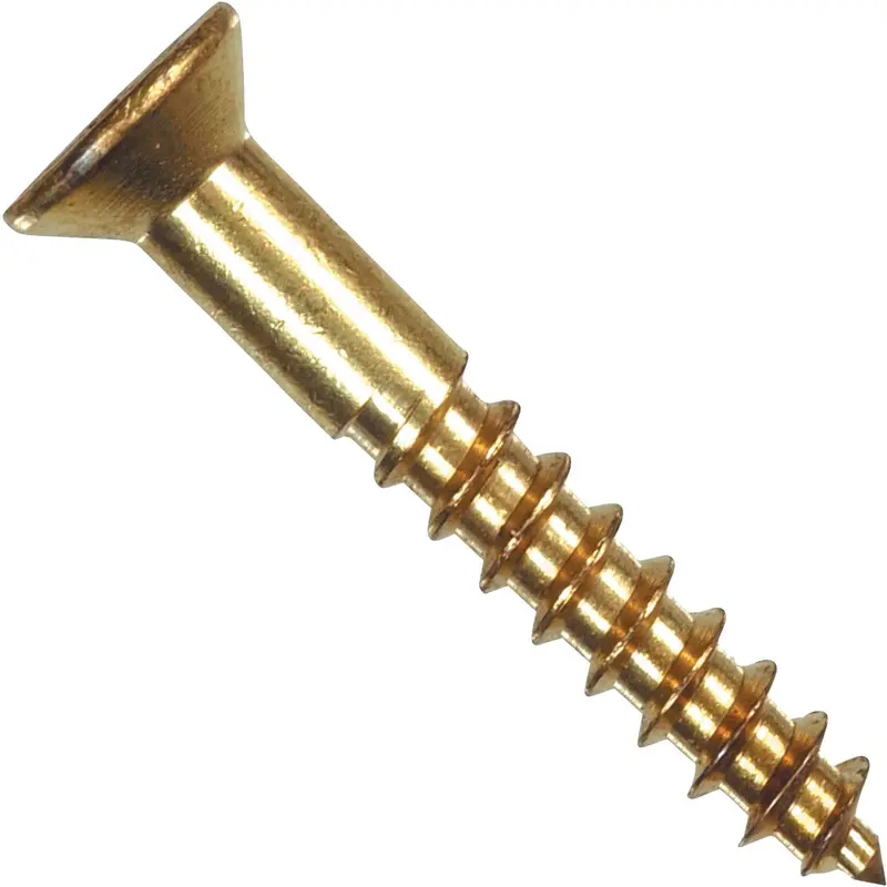 Hillman #6 × 3/4-Inch Phillips Flat-Head Brass Wood Screws (100-Pack) 1