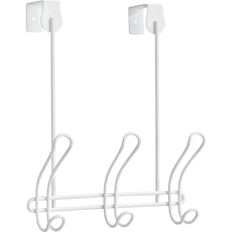 Idesign Classico Over-The-Door Organizer – White 3-Hook Rail For Space-Saving Storage 1