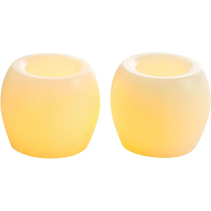 Inglow Cream Wax Flameless Hurricane Candle – 2" H × 2" Dia., 2-Pack 1
