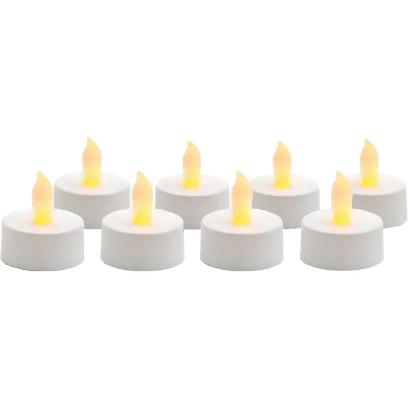 Inglow White Plastic Tea Light Flameless Candle – 0.75" H X 1.25" Dia, Led-Powered (8-Pack) 1