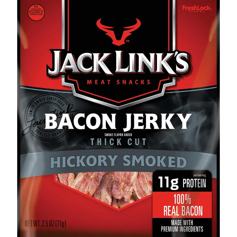 Jack Link'S Hickory-Smoked Thick-Cut Bacon Jerky – 2.5 Oz Portable Snack 1