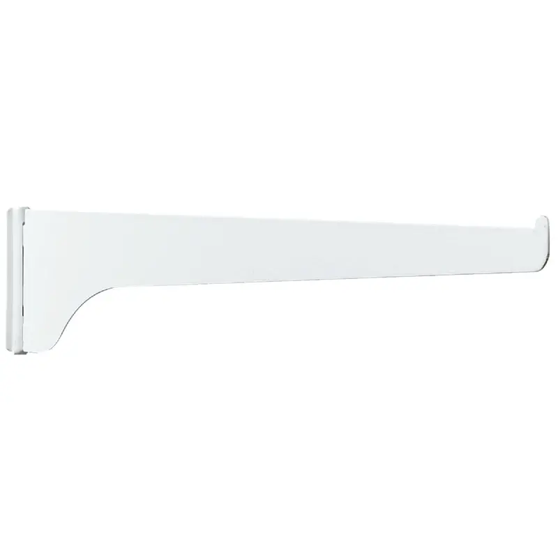Knape & Vogt 180 Series Shelf Bracket – 12 In., White Steel, Single-Slot 1