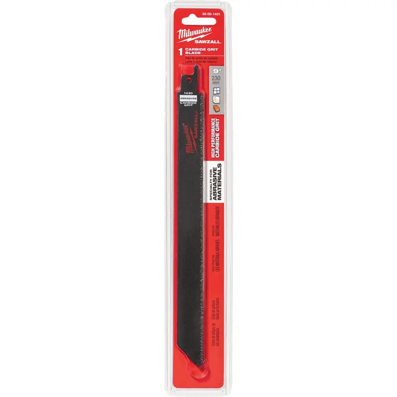 Milwaukee Sawzall Reciprocating Saw Blade – 9" Carbide-Grit Edge For Masonry, Brick & Fiberglass 1