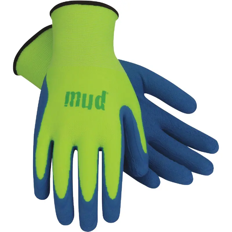 Mud Super Grip Garden Gloves – Women’S Large Lime Green Latex-Coated Protective Wear 1