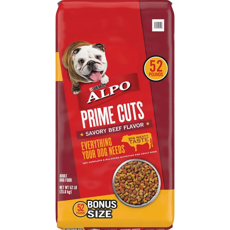 Purina Alpo Prime Cuts Adult Dry Dog Food – Beef Flavor, 50-Pound Bag 1