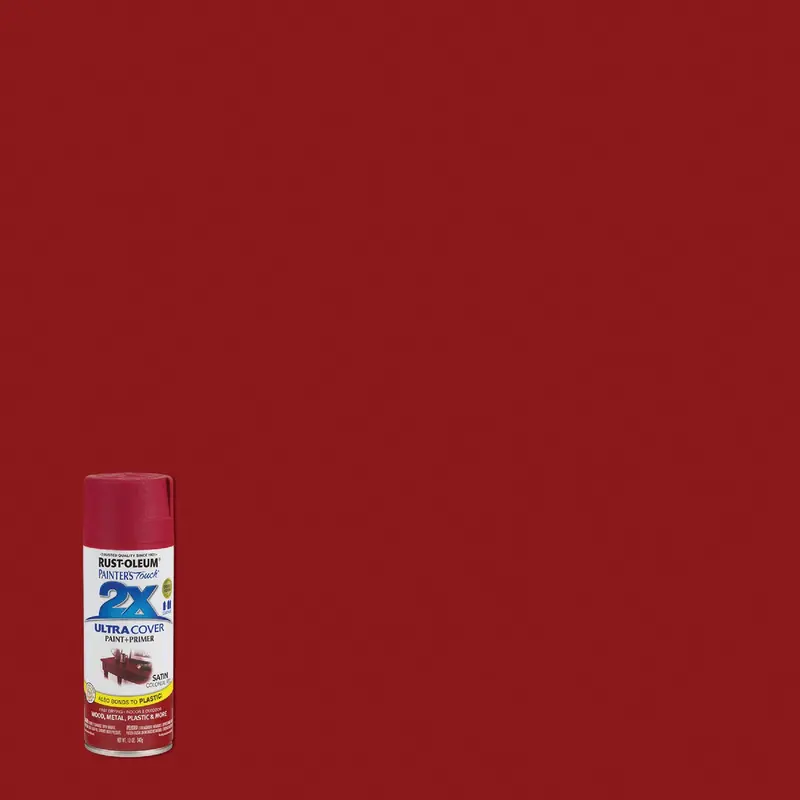 Rust-Oleum Painter’S Touch 2X Colonial Red Spray Paint – 12-Ounce Satin Finish With Built-In Primer 1
