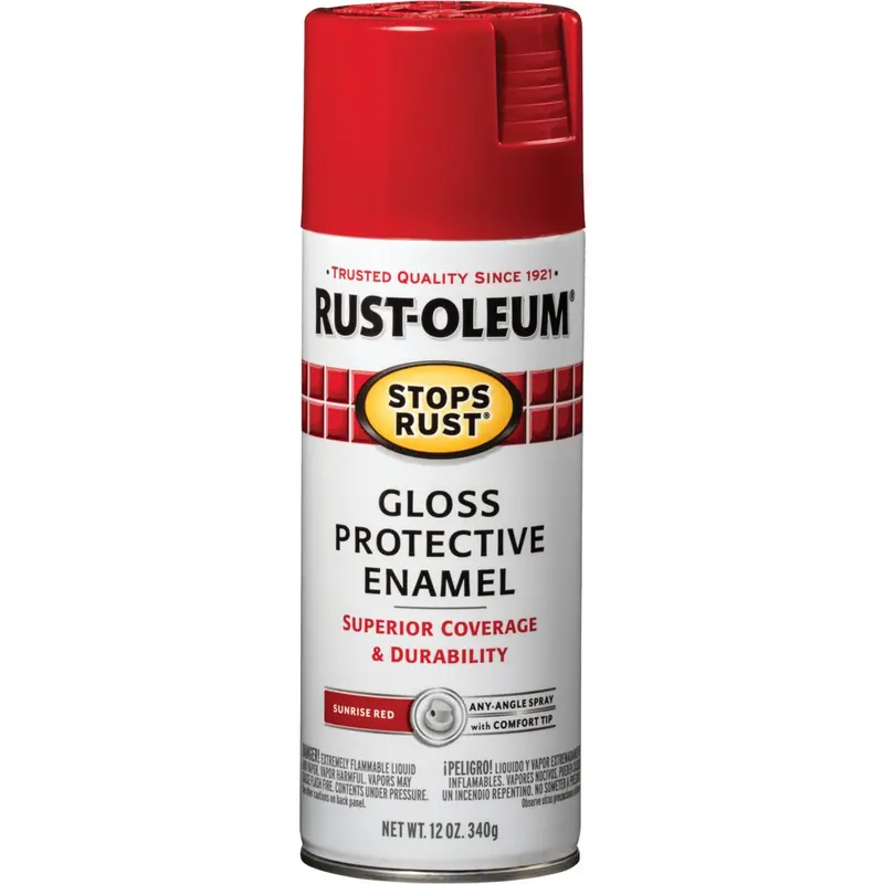 Rust-Oleum Stops Rust Anti-Corrosion Spray Paint – Sunrise Red Gloss, 12 Oz. 1