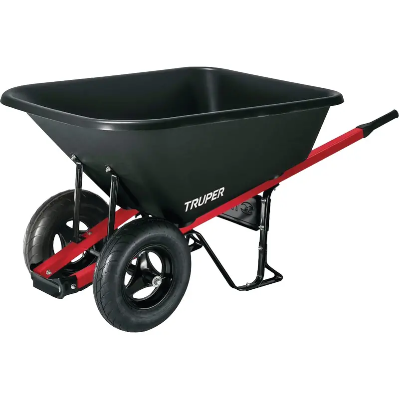 Truper Polyethylene Wheelbarrow – 8 Cu. Ft. Capacity, Lightweight & Rustproof Utility Cart 1